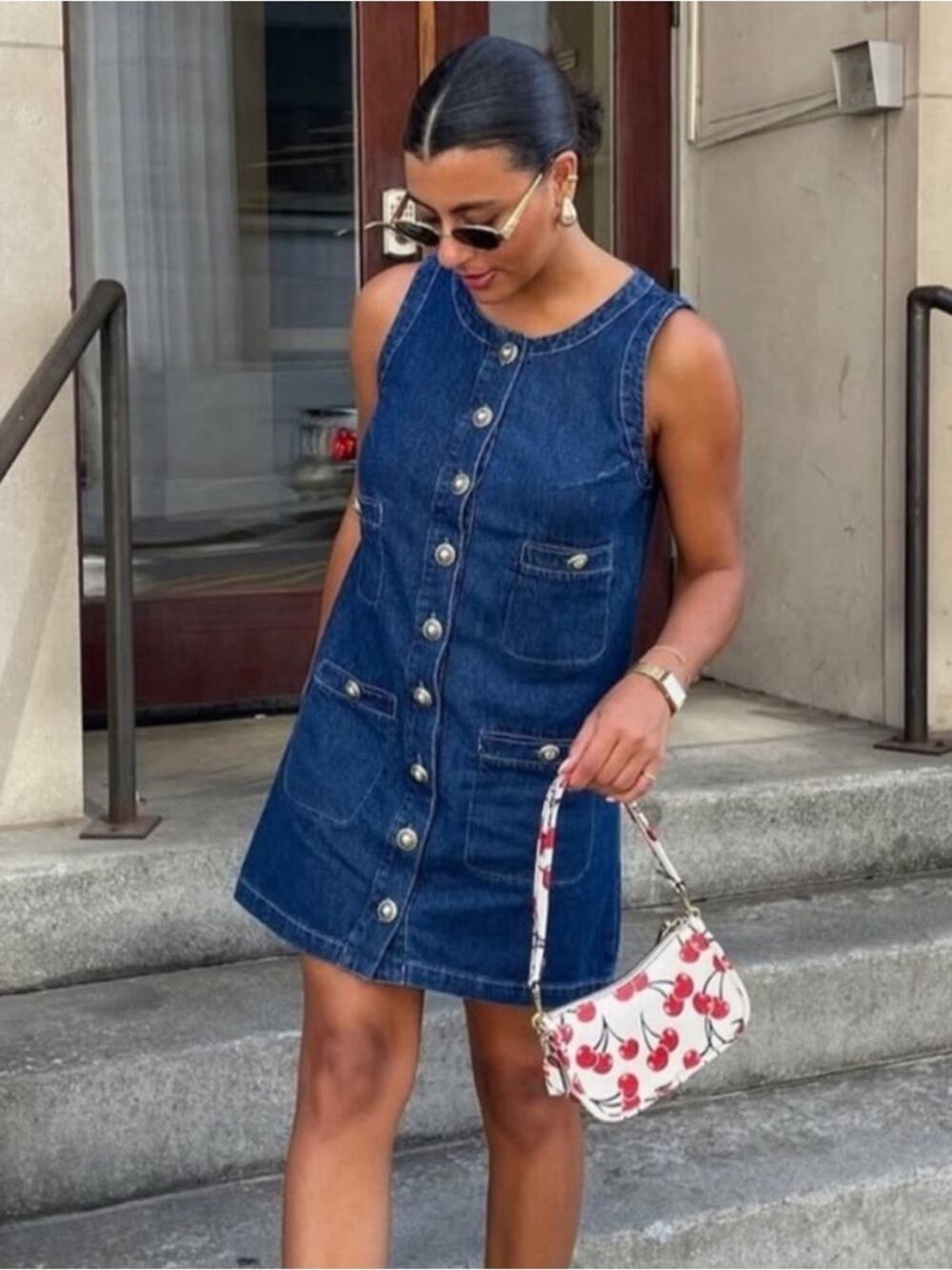 Reformation Tropez Denim Mini Dress 0
